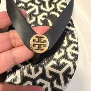 Tory Burch Black and Cream Sandals